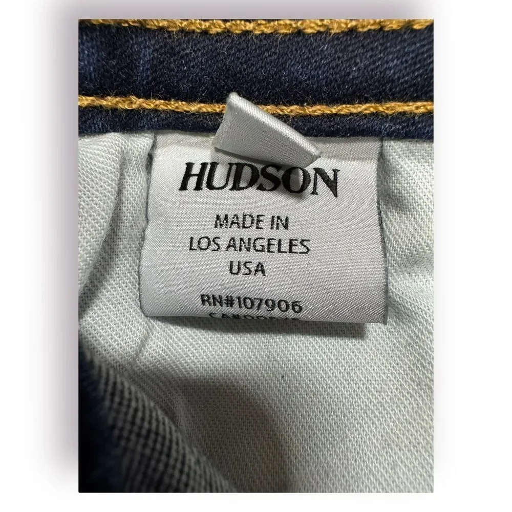 Hudson Womens‎ Flap Pocket Jeans Low Rise Size 26 Dark Blue Wash Y2K Cropped